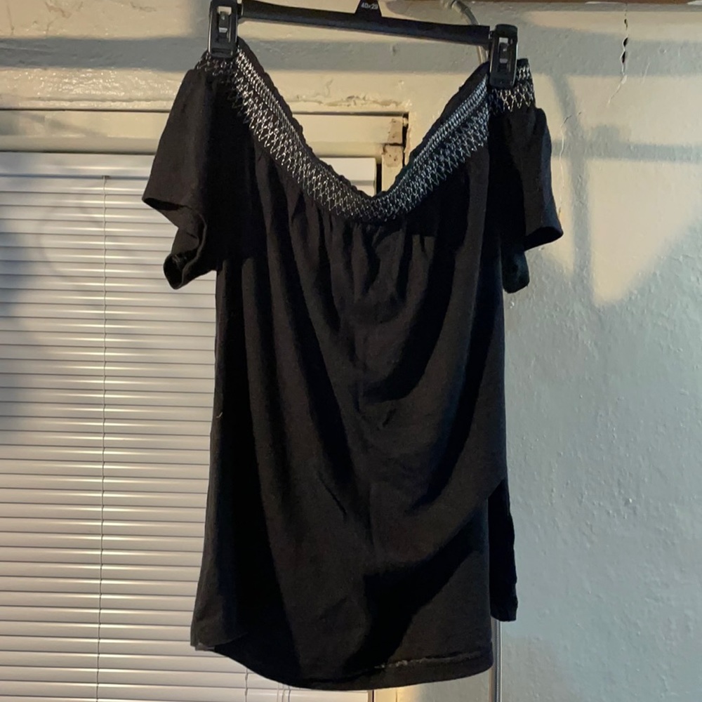 Off the shoulder silver metallic Old Navy Top